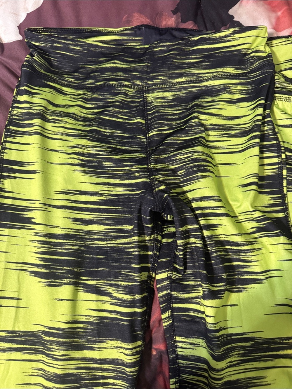 Neon Lime & Black Women’s Performance Leggings - Picture 2 of 4